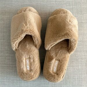 Muk Luks Plush Tan Slippers
